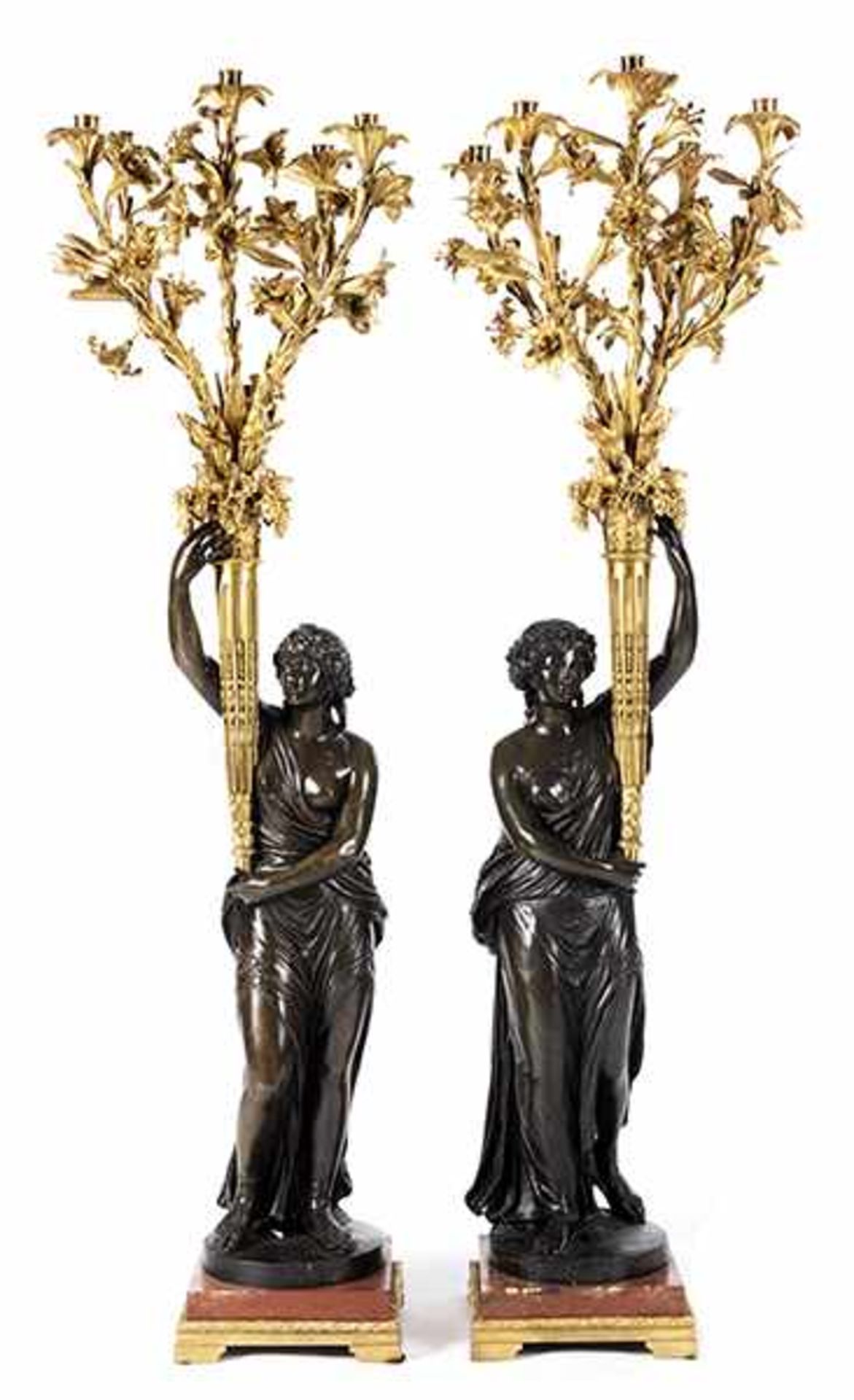 A pair of large figural vestibule candelabras - Bild 2 aus 11