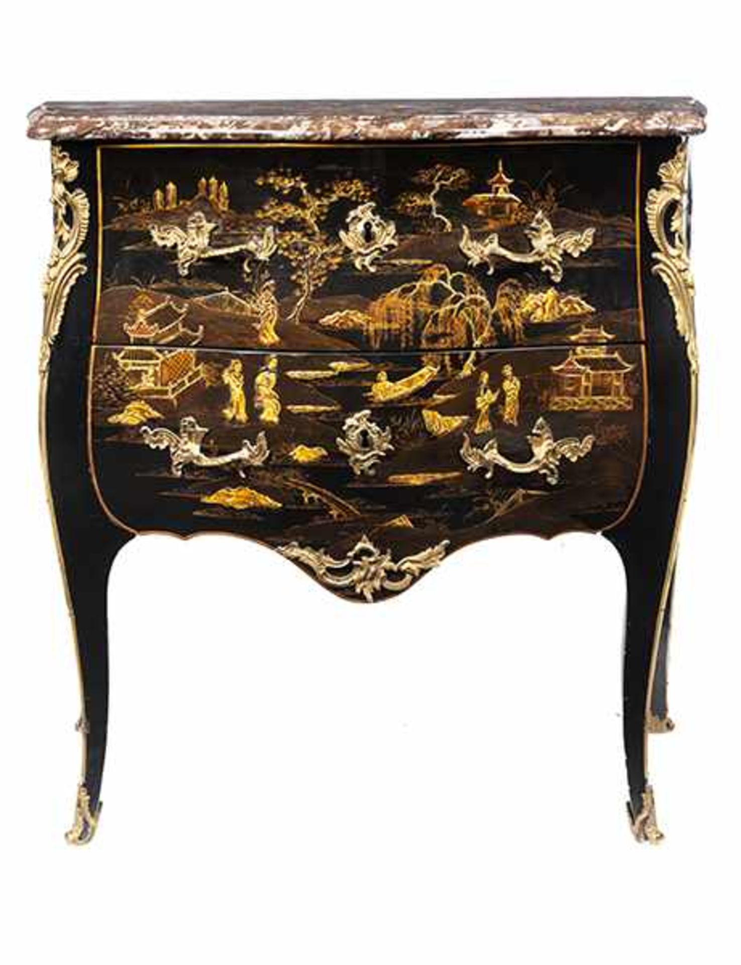 A Louis XV black lacquered commode - Bild 2 aus 7