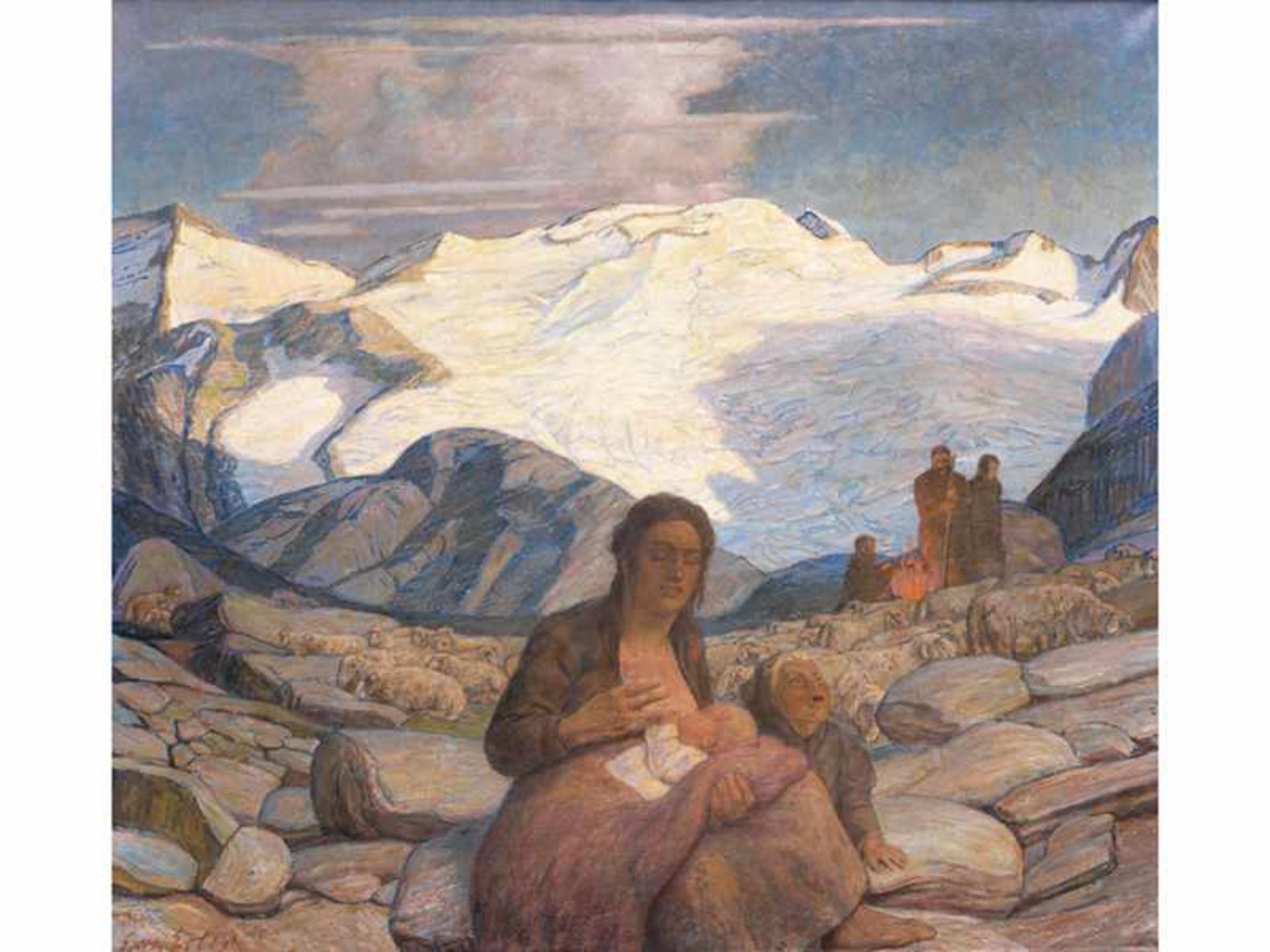 Erich Erler-Samedan, 1870 "" 1946 URWELT, 1921 Öl auf Leinwand. 112 x 120 cm. Links unten