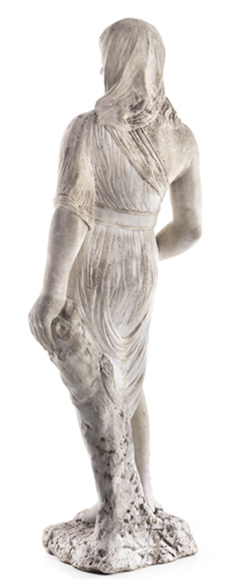 Marmorfigur einer antik gekleideten Jagdgehilfin der Göttin Diana< - Bild 3 aus 4