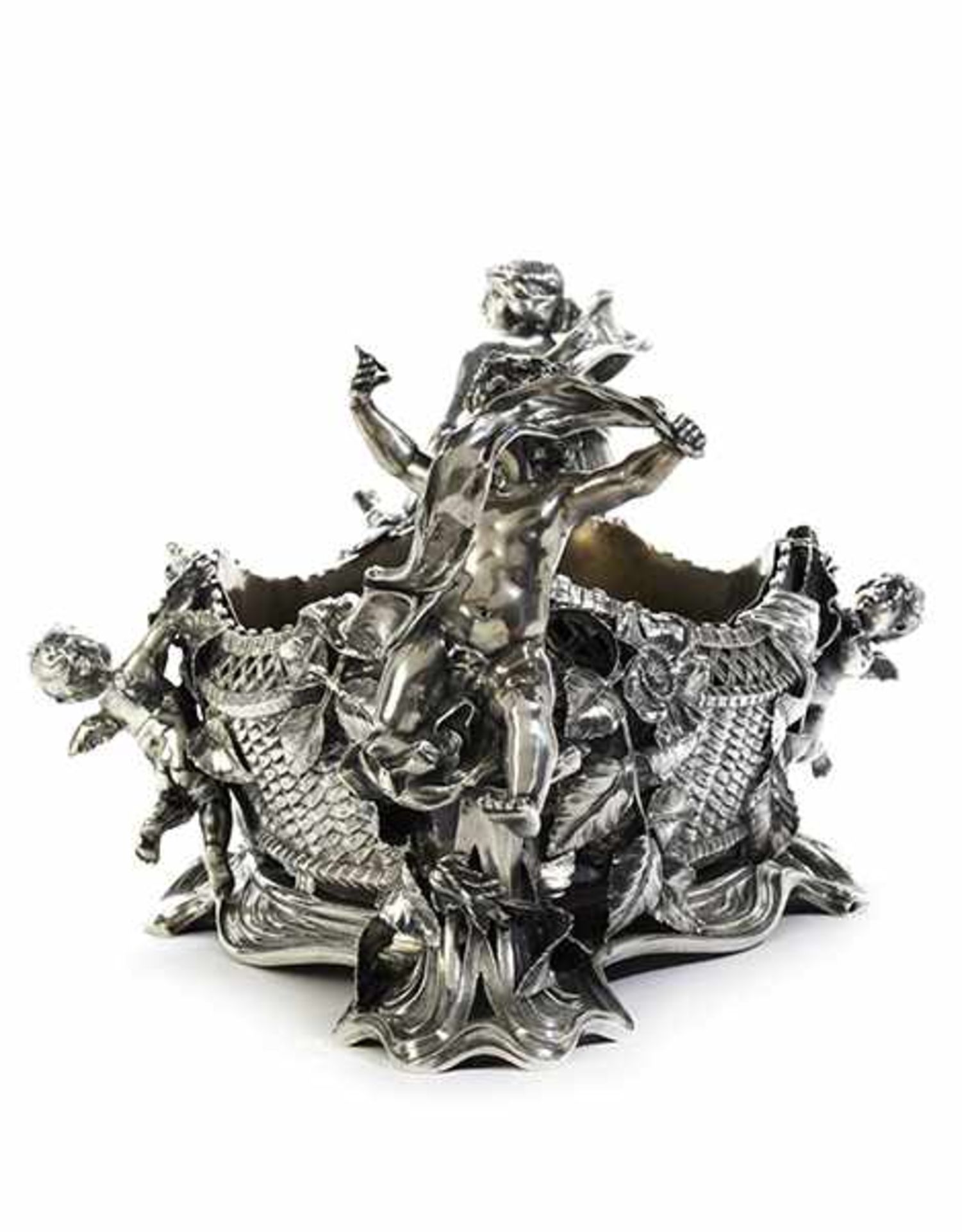 Magnificent silver centrepiece basket with figures - Bild 5 aus 7