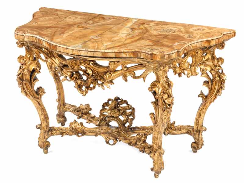 Elaborately decorated Louis XV console table - Image 4 of 7