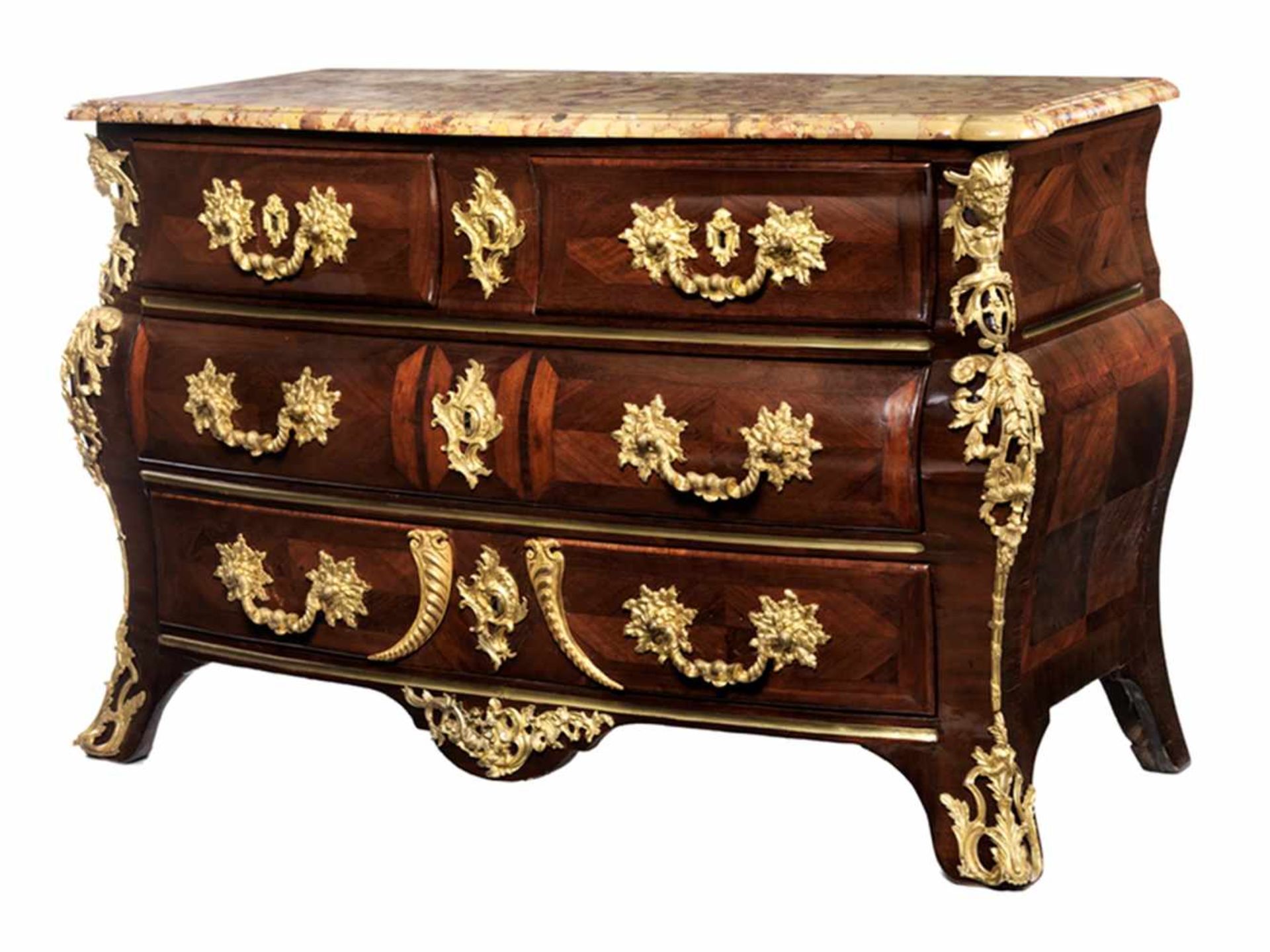 Louis XIV-Kommode Höhe: 87 cm. Breite: 133,5 cm. Tiefe: 64,5 cm. Frankreich, erste Hälfte 18. - Bild 6 aus 6