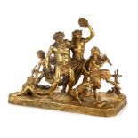 Große Bacchanalgruppe 37,5 x 52 x 25,5 cm. Italien, 19. Jahrhundert. Bronze, gegossen, ziseliert,