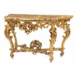 Elaborately decorated Louis XV console table