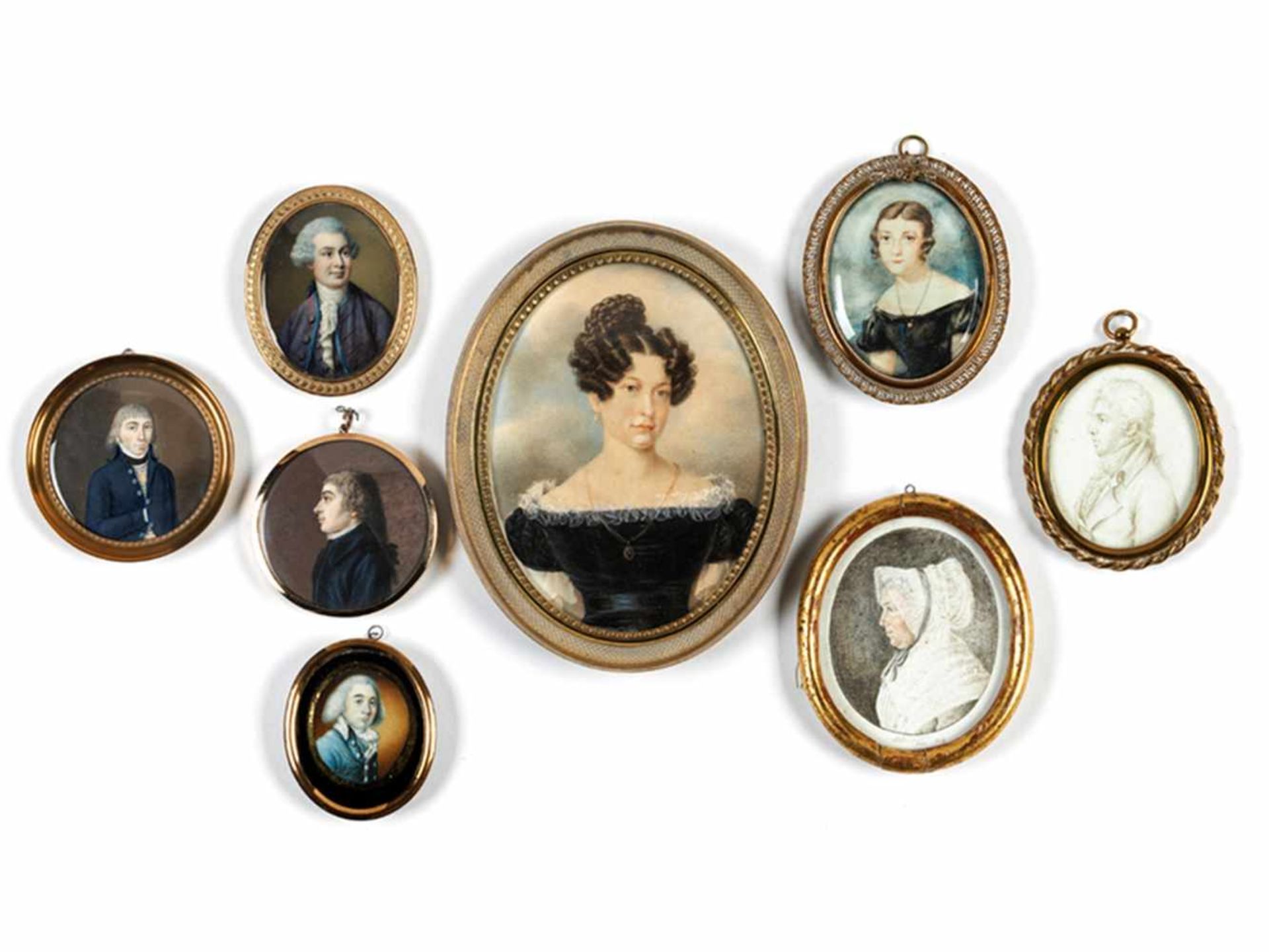 Konvolut von insgesamt acht Miniaturen des 18./ 19. Jahrhunderts Unterschiedliche Techniken und - Bild 4 aus 4