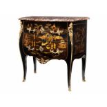 A Louis XV black lacquered commode