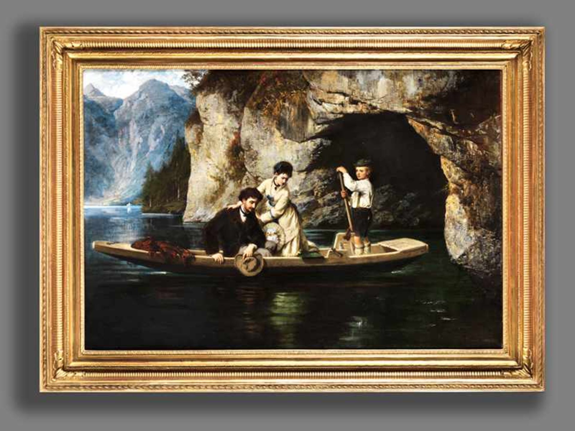 Ludwig Thiersch, 1829 "" 1909 UNERGRÜNDLICH, 1874 Öl auf Leinwand. Altdoubliert. 84 x 125 cm. Rechts - Bild 5 aus 6