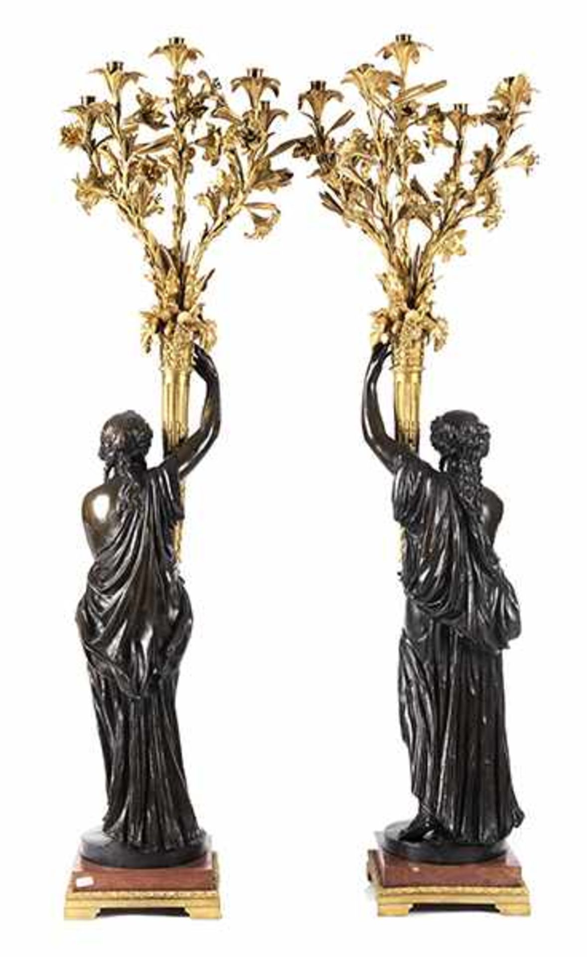 A pair of large figural vestibule candelabras - Bild 7 aus 11