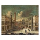 Gabriele Bella, 1730 Venedig "" 1799, zug./ Kreis des BLICK AUF DEN MARKUSPLATZ IN VENEDIG Öl auf