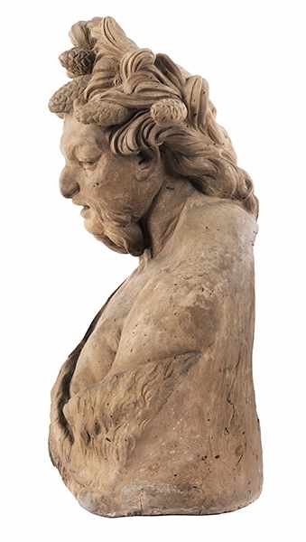 Terracotta bust of a faun - Image 2 of 4