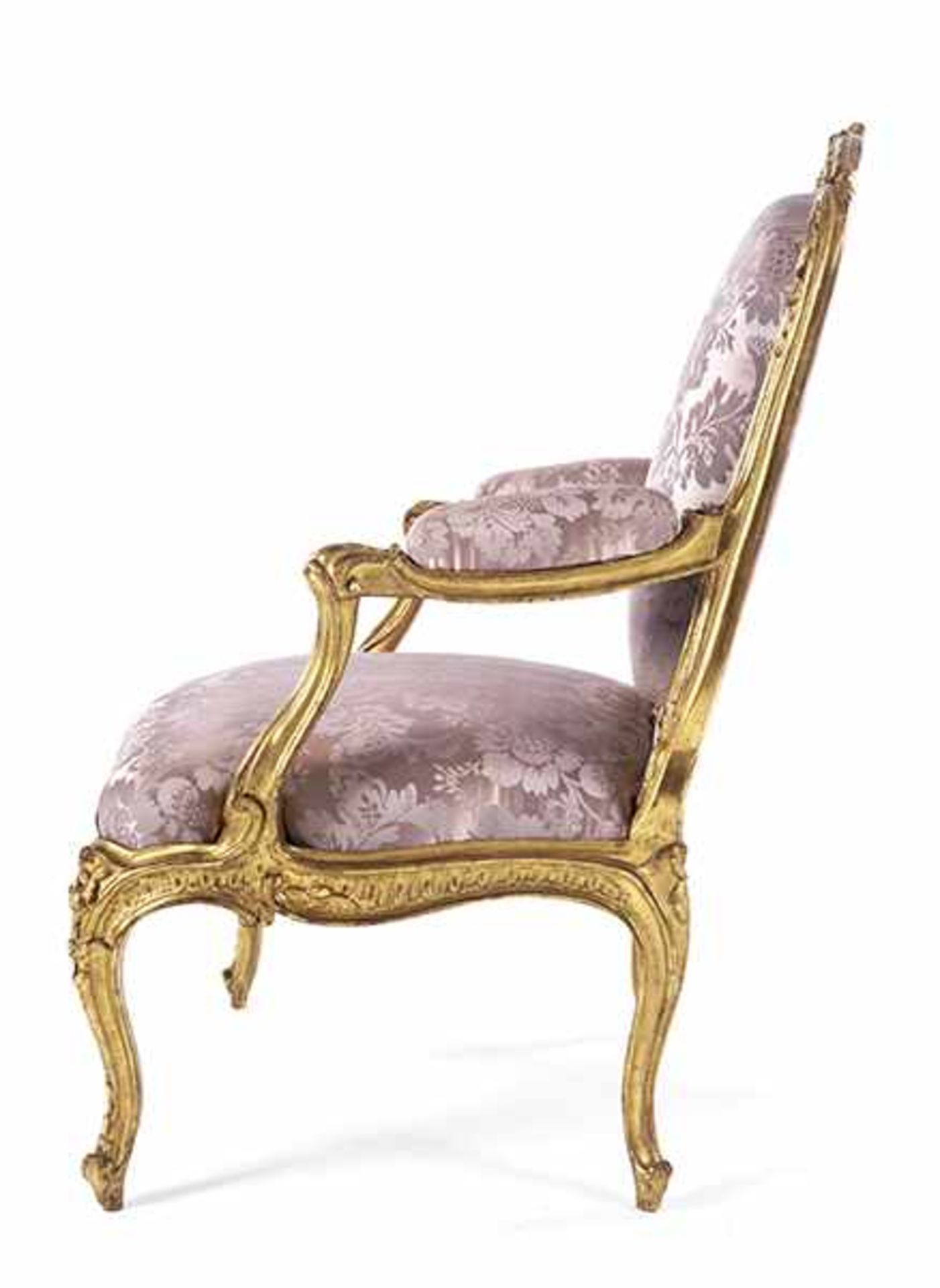 A pair of Louis XV fauteuils à chassis< - Bild 3 aus 6