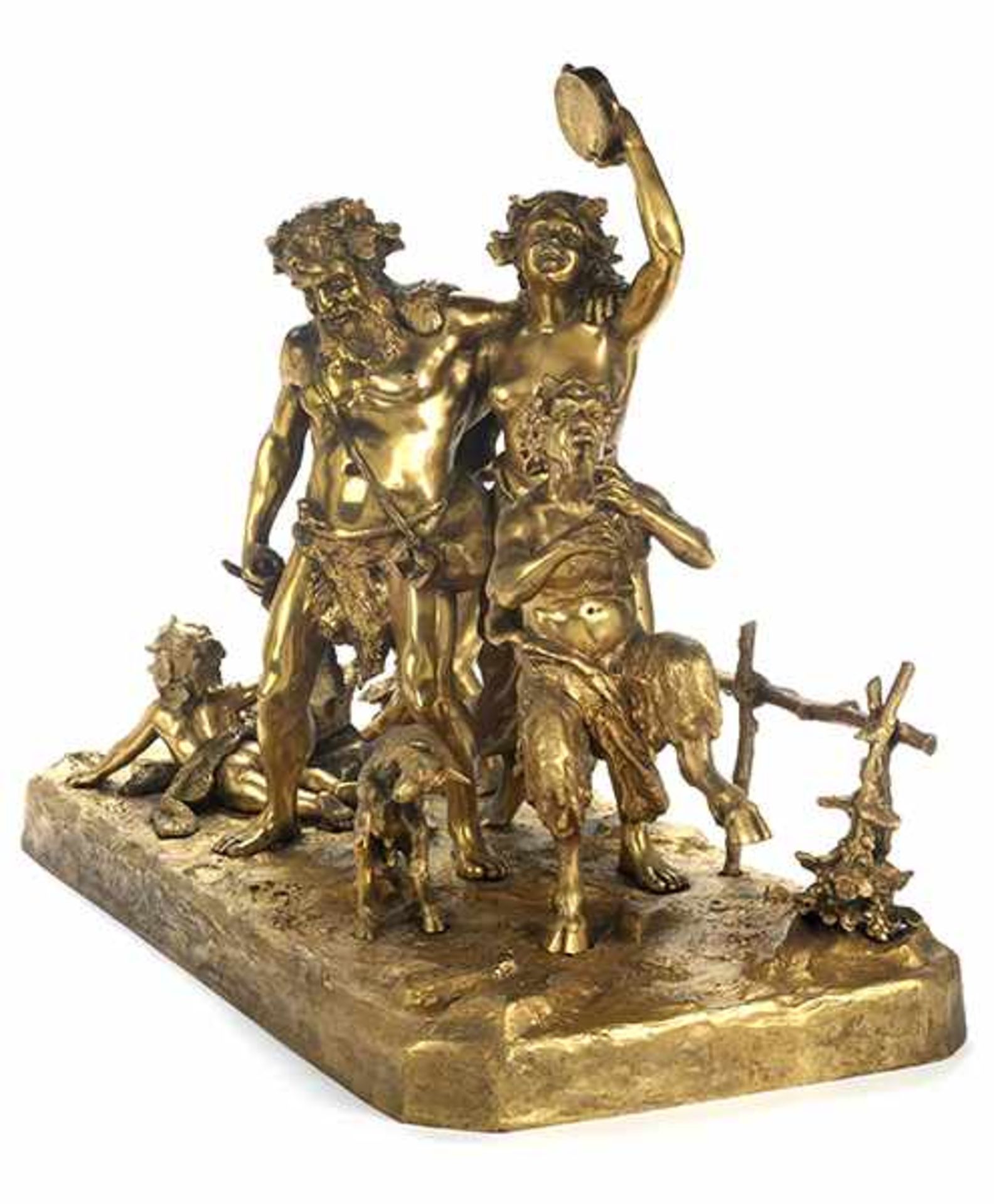 Große Bacchanalgruppe 37,5 x 52 x 25,5 cm. Italien, 19. Jahrhundert. Bronze, gegossen, ziseliert, - Bild 2 aus 5