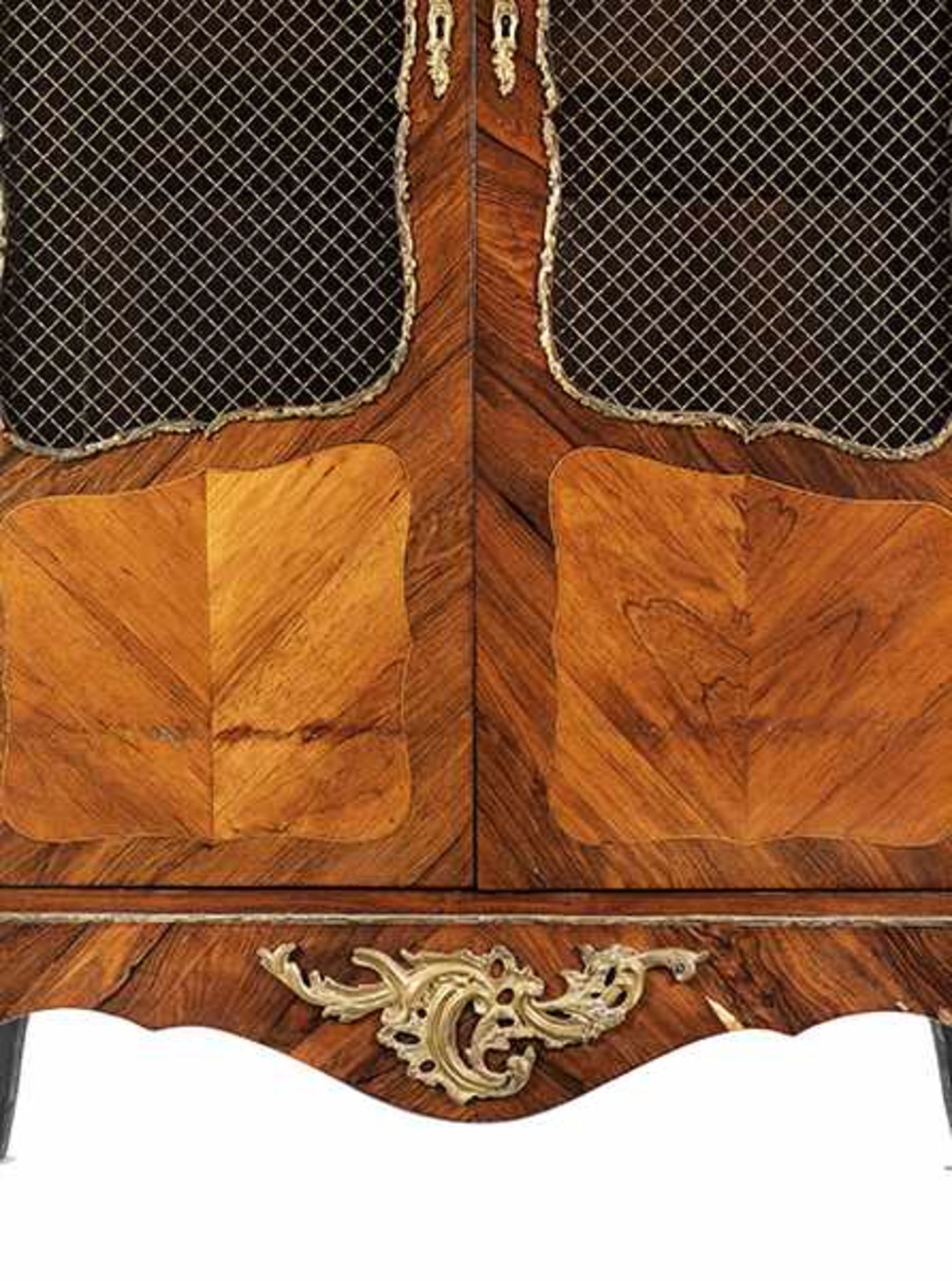 Louis XV-Bibliothek Höhe: 170,5 cm. Breite: 88,5 cm. Tiefe: 41 cm. Aufbau in Eiche mit zartem - Bild 2 aus 3