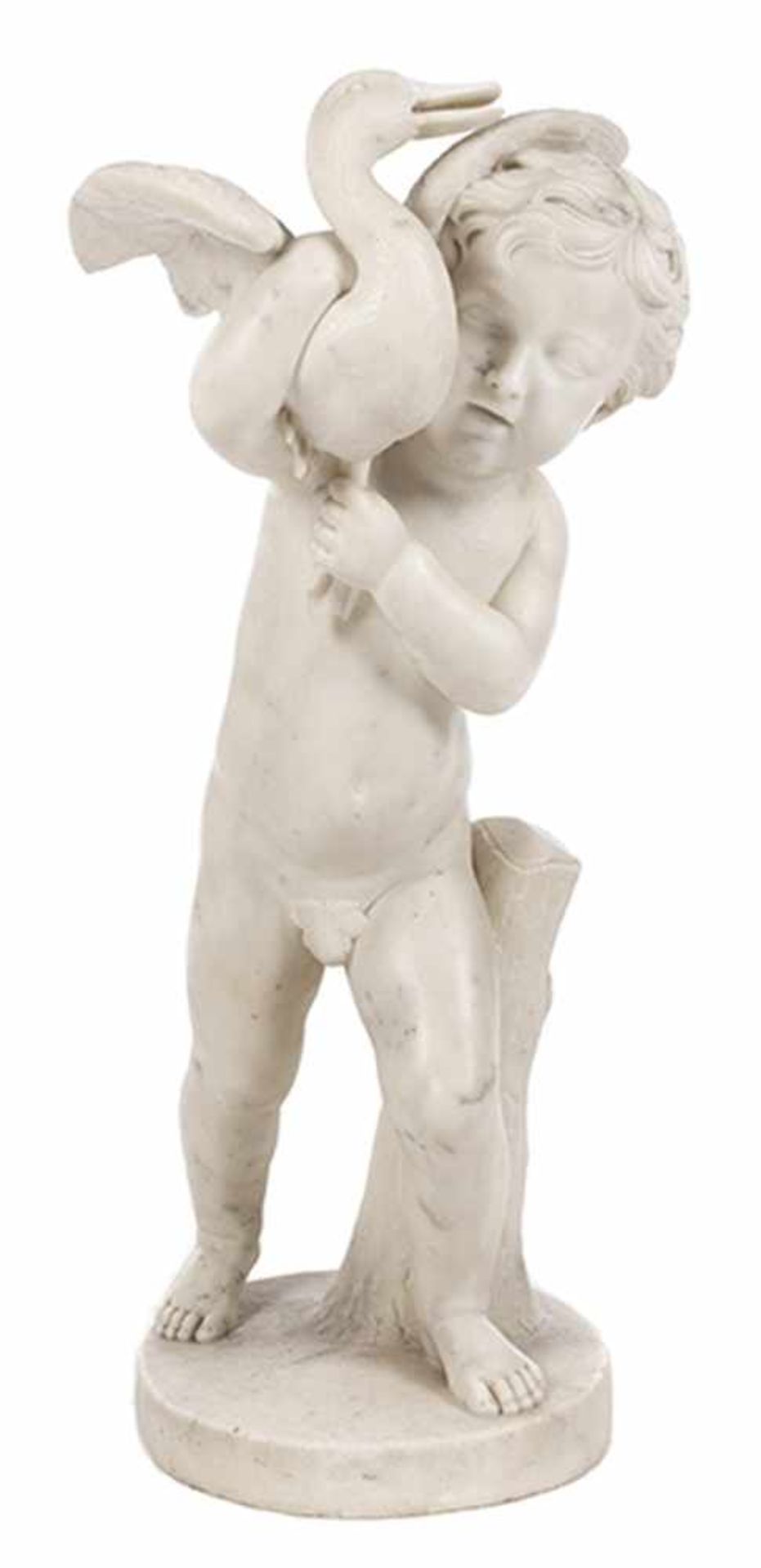 Marmorfigur eines Knäbleins mit geschultertem Schwan< - Bild 8 aus 9
