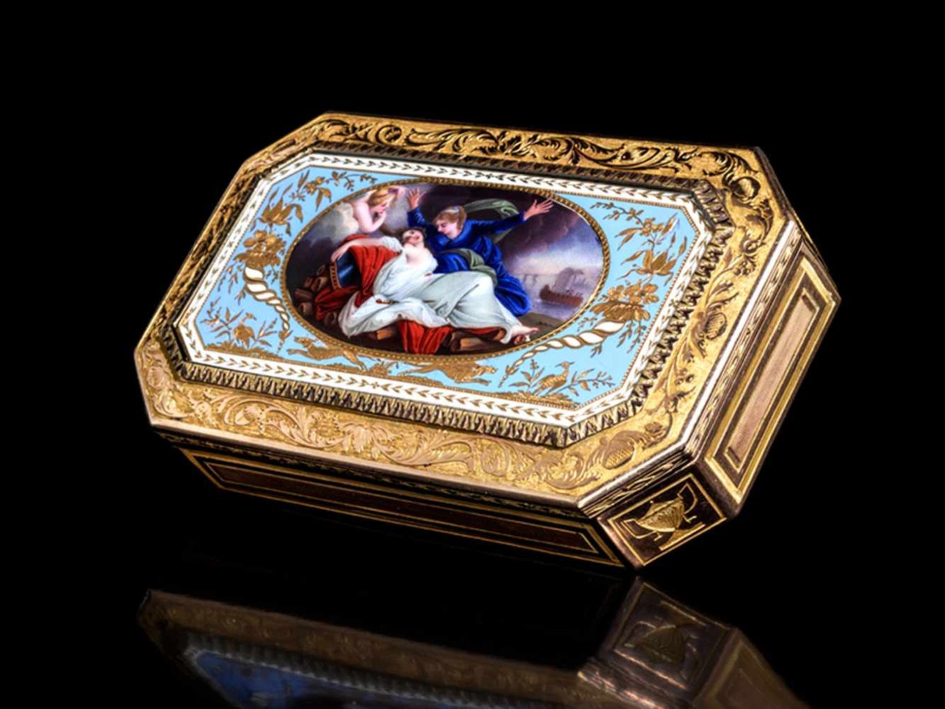 Pariser Golddose 1,8 x 8,7 x 5,1 cm. Gewicht: 102 g. Inwandig zweifach mit Jahresbuchstaben - Bild 5 aus 5