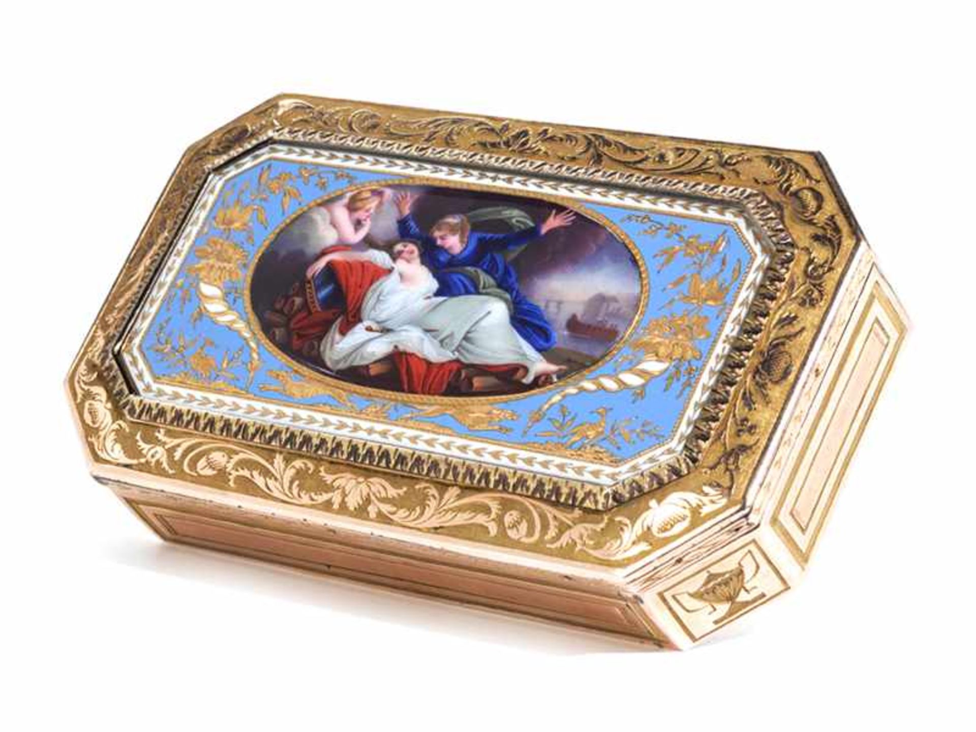 Pariser Golddose 1,8 x 8,7 x 5,1 cm. Gewicht: 102 g. Inwandig zweifach mit Jahresbuchstaben - Bild 4 aus 5