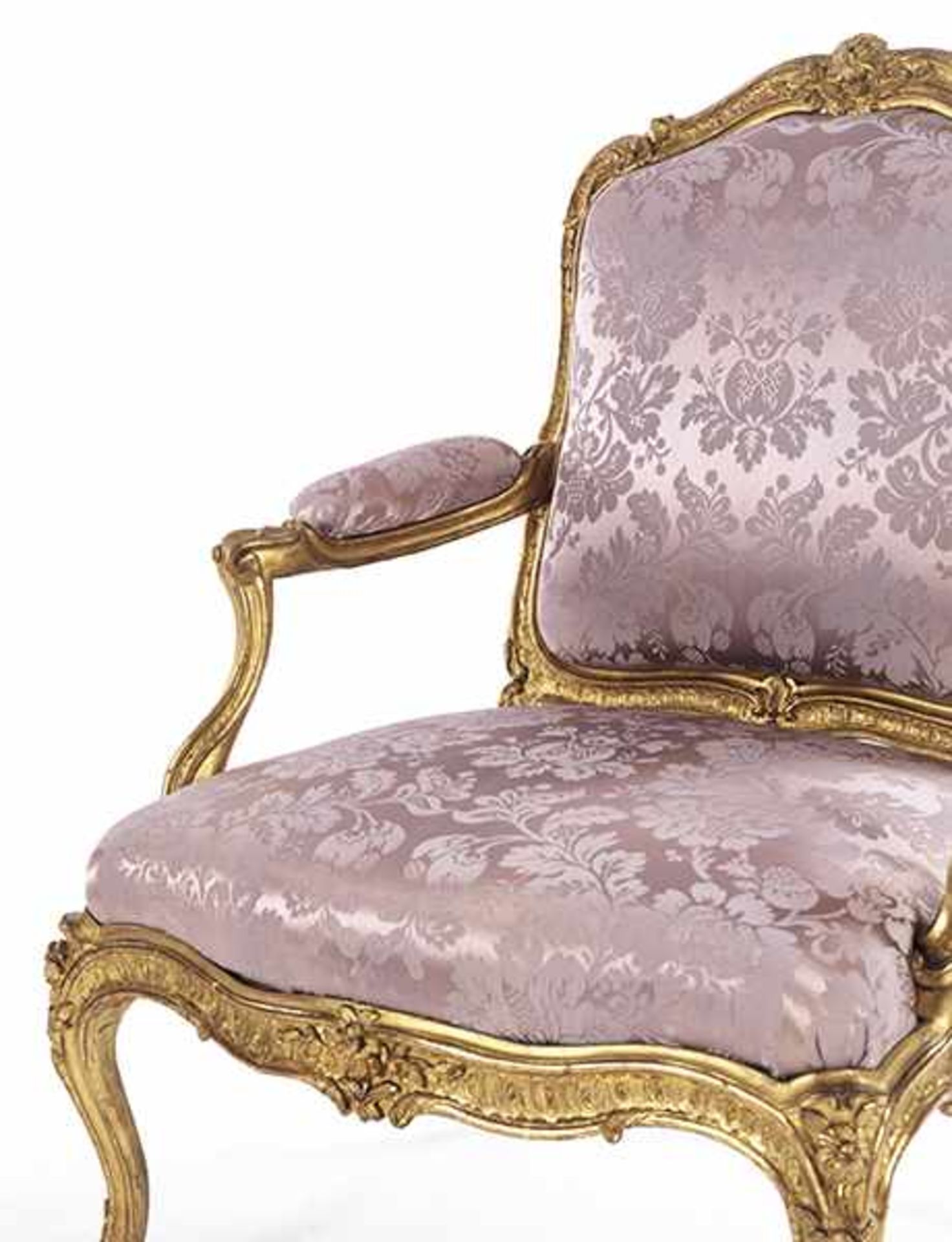 A pair of Louis XV fauteuils à chassis< - Bild 2 aus 6