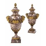 A pair of impressive lidded vases