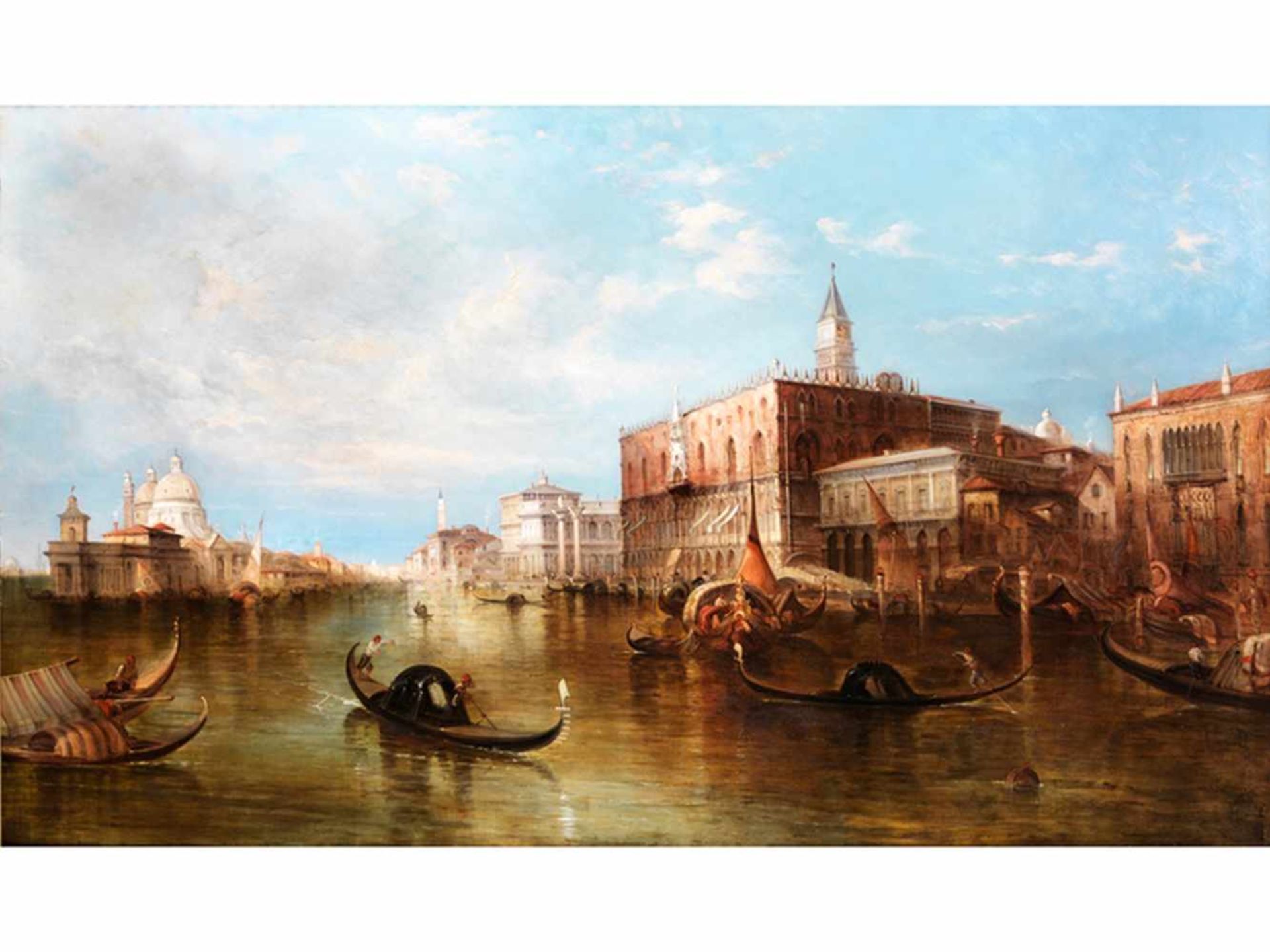 Alfred Pollentine, 1836 "" 1890 VEDUTE MIT ANSICHT DES DOGENPALASTES ÜBER DEN CANAL GRANDE Öl auf - Bild 8 aus 8