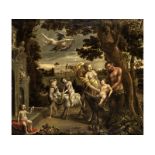 Flämischer Maler des 17. Jahrhunderts BACCHUS UND ARIADNE Öl auf Leinwand. Doubliert. 136 x 156