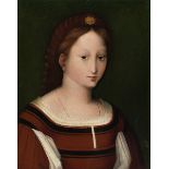 Florentinischer Maler zweite Hälfte 16. JahrhundertHalbbildnis einer jungen Frau mit geflochten
