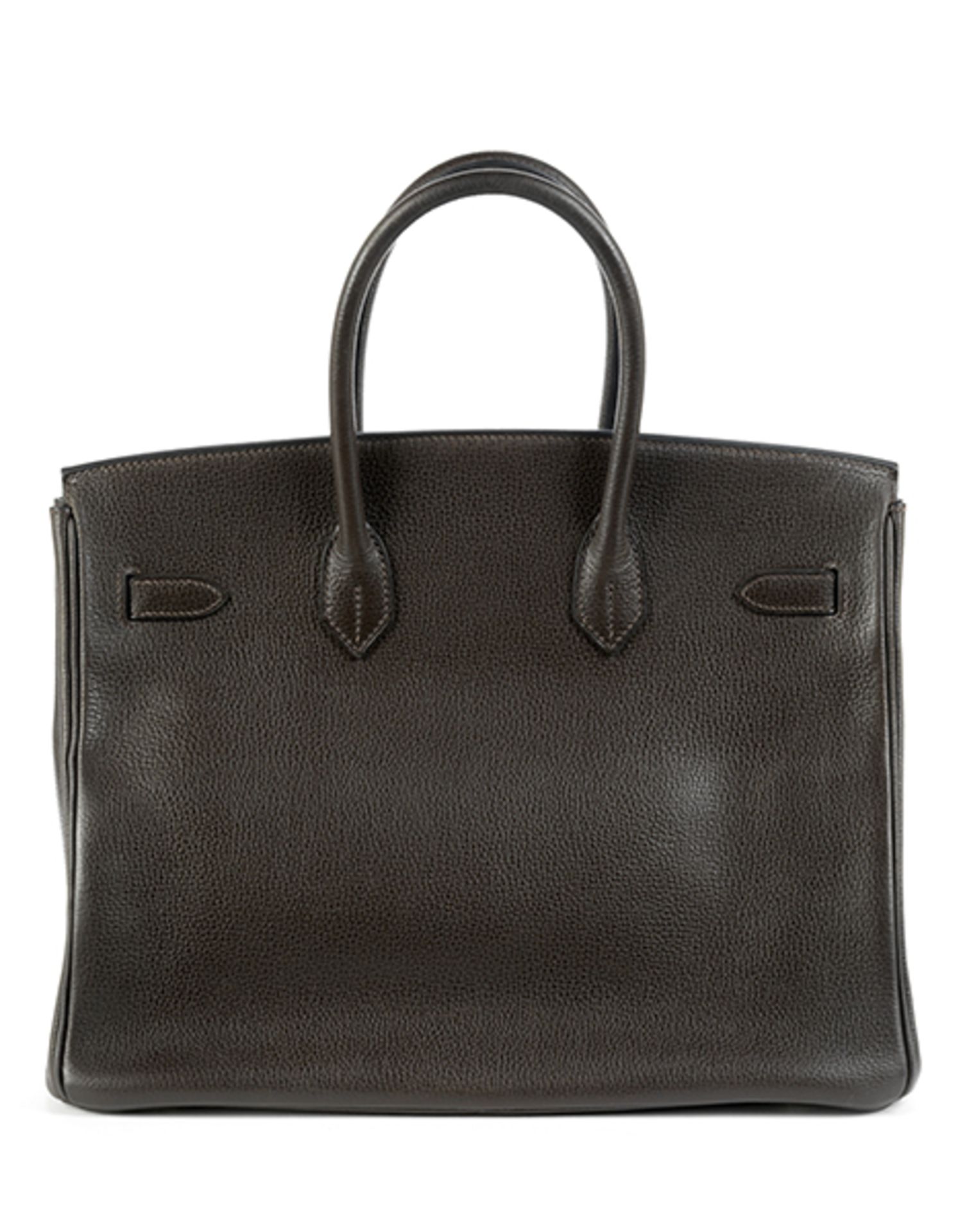 Hermès Birkin-Bag, 28 cm "Dunkelbraun" Ca. 28 x 34 x 18 cm. Oberhalb des Schlosses gestemptelt " - Bild 7 aus 10