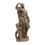 Terrakotta-Figurengruppe "Allegorie der Schönheit und des Glückes" Höhe: 41 cm. Zweite Hälfte 18.