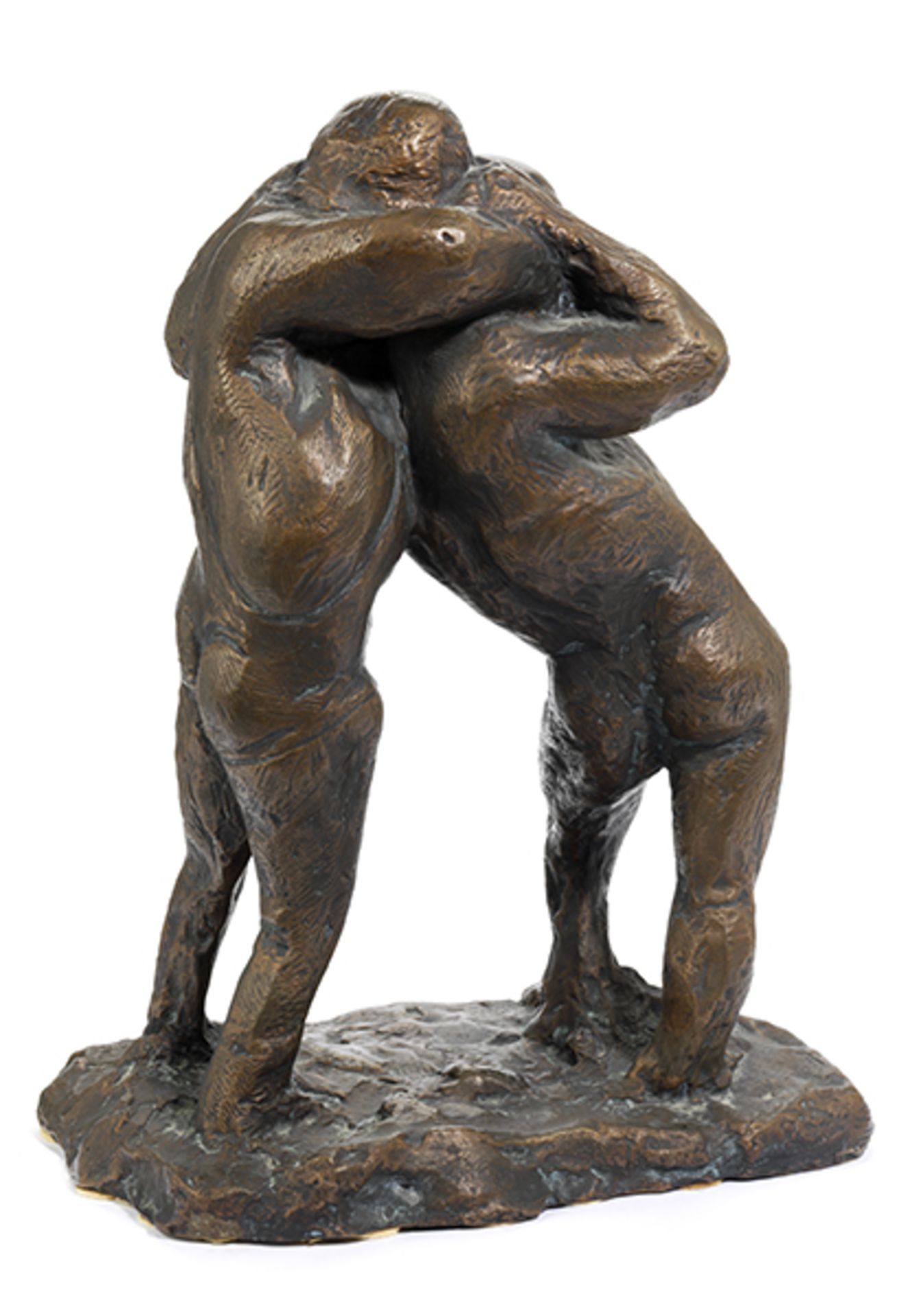 Alfred Hrdlicka, 1928 Wien "" 2009 ebenda RINGER Bronze, hellbraune Patina. 39 x 28 x 21 cm. In - Bild 2 aus 6