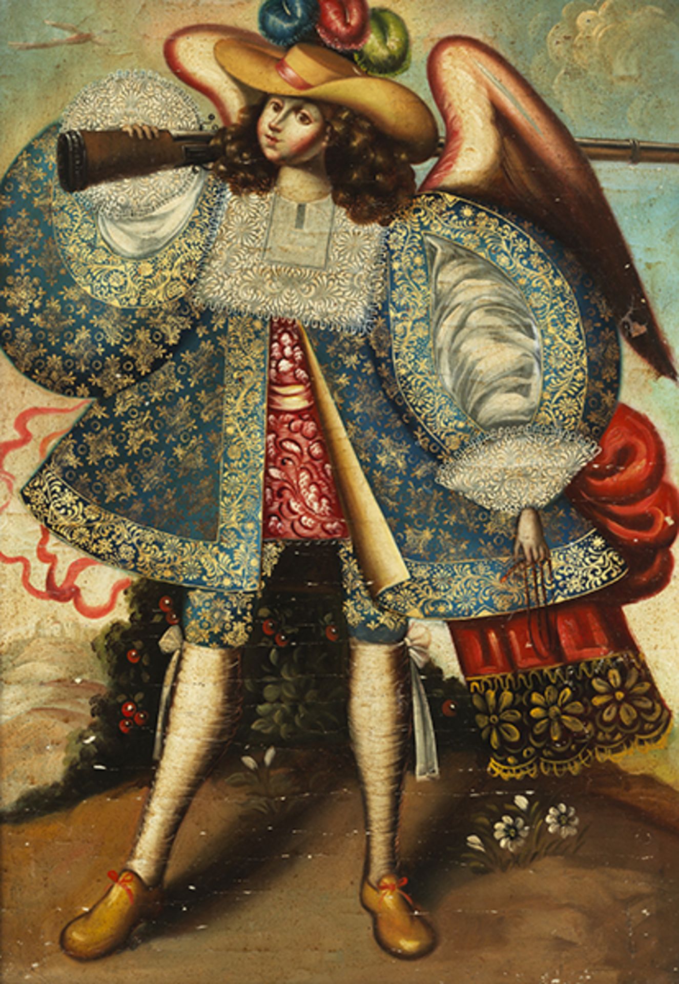 Maler des 19. Jahrhunderts, wohl der Cuzco-SchuleGemäldepaar Öl auf Leinwand. 90 x 70 cm und 90 - Bild 3 aus 8