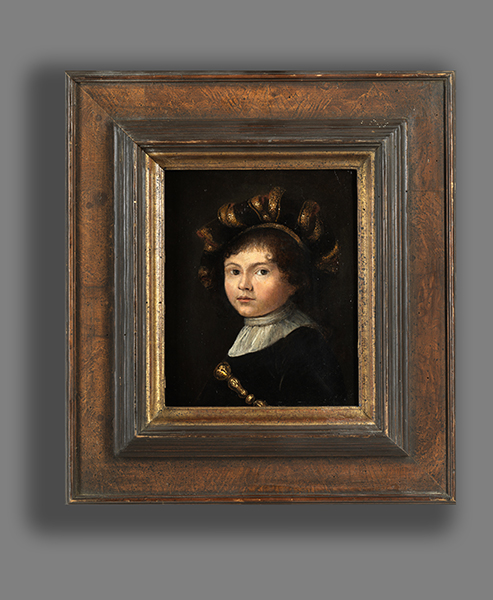 Rembrandt-Schule des 17. Jahrhunderts PORTRAIT EINES VORNEHMEN KNABEN Öl auf Holz. 26,5 x 22 cm. - Image 3 of 5