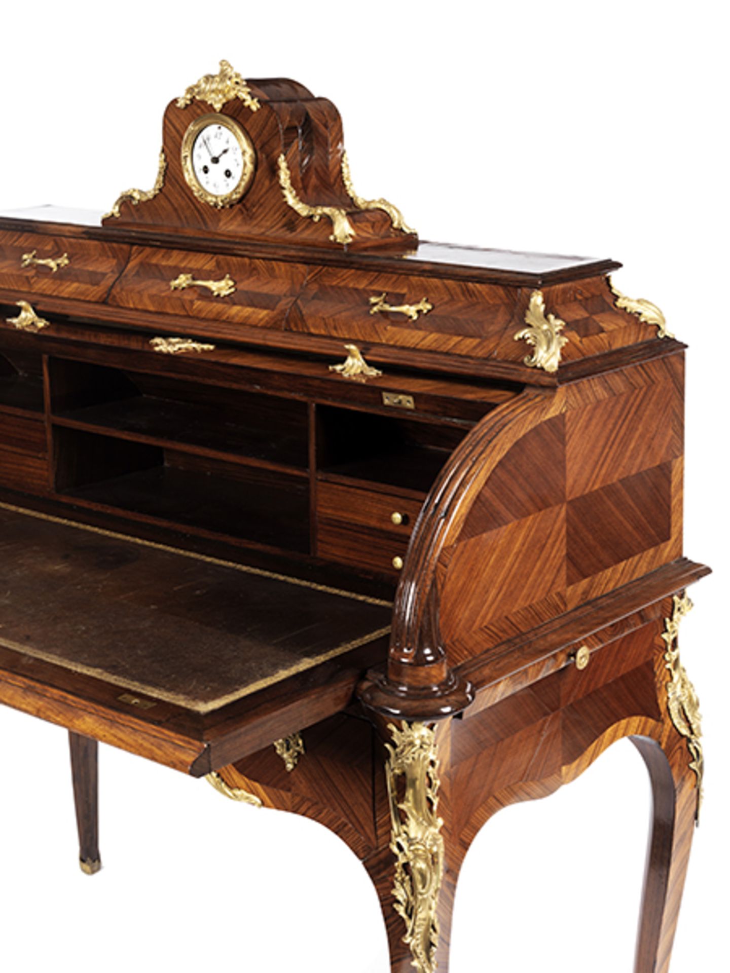 Zylinderbüro im Louis XV-Stil Höhe: 129 cm. Breite: 110 cm. Tiefe: 56 cm. Frankreich. - Bild 6 aus 9