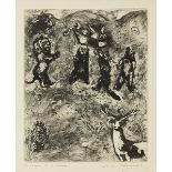 Marc Chagall, 1887 Witebsk "" 1985 Saint-Paul-de-Vence LES OBSEQUES DE LA LIONNE Radierung. 39 x