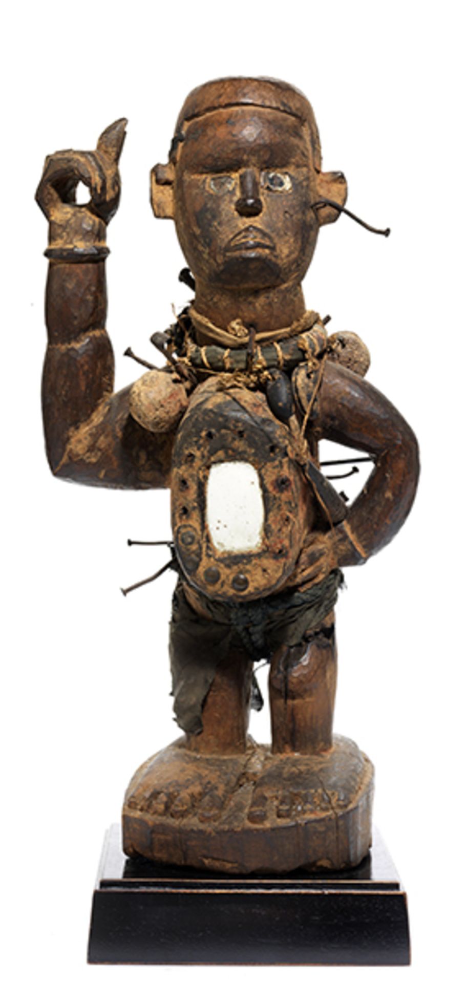 Nagelfetisch Nkisi Nkondi-Figur Höhe ohne Sockel: 44 cm. Volk der Kongo. Bereits im 15. - Bild 4 aus 9