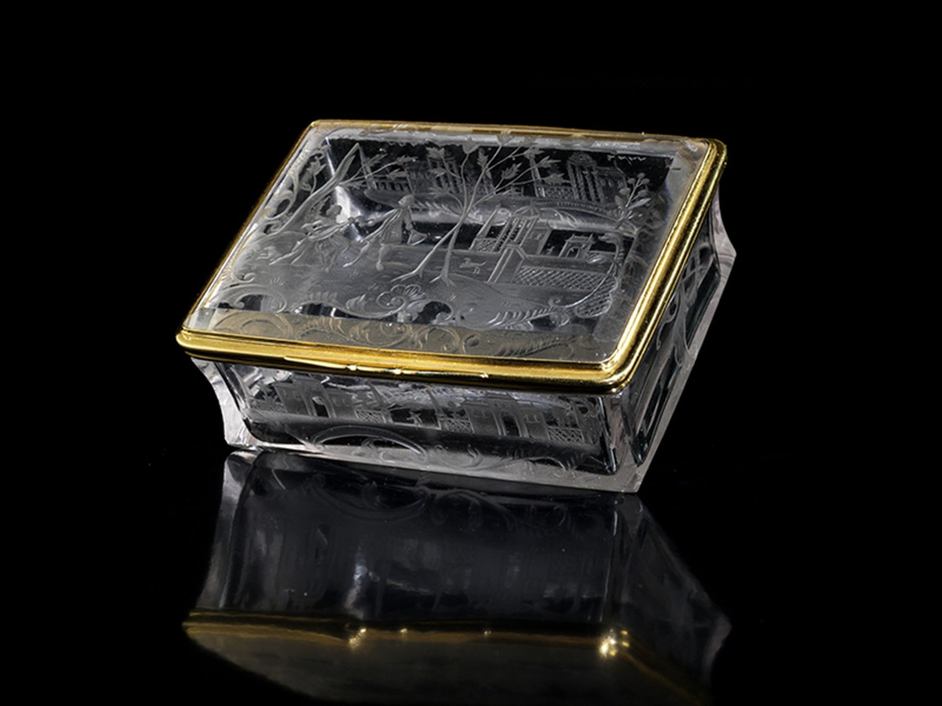 Barocke Bergkristalldose 3,3 x 8,3 x 6,2 cm. Gewicht: 160 g. Deutschland, um 1735/40. - Bild 4 aus 4