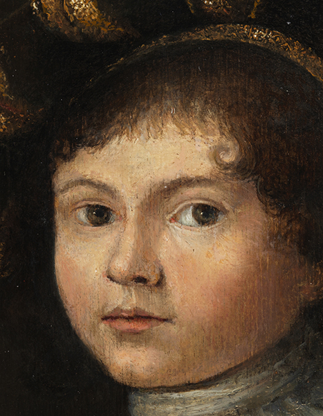 Rembrandt-Schule des 17. Jahrhunderts PORTRAIT EINES VORNEHMEN KNABEN Öl auf Holz. 26,5 x 22 cm. - Image 2 of 5