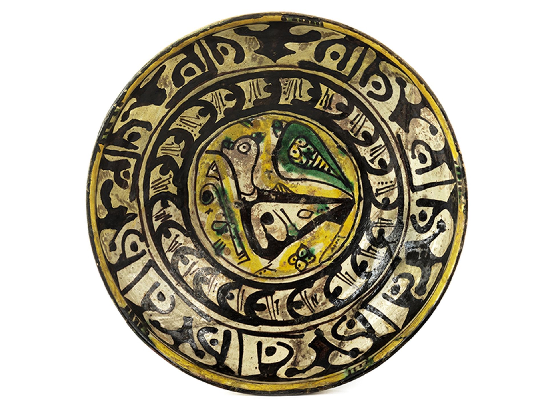 Schale mit Vogeldekor Höhe: 6,9 cm. Durchmesser: 23,2 cm. Iran, Nishapur, 9./ 10. Jahrhundert. - Bild 4 aus 4