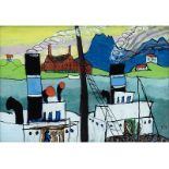 Gabriele Münter, 1877 Berlin "" 1962 Murnau am Staffelsee DAMPFER VOR FABRIK, UM 1917