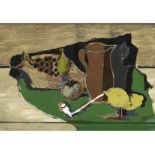 Georges Braque, 1882 Argenteuil "" 1963 Paris FRUITS, CRUCHE ET PIPE Öl auf Holz. 42,5 x 59,5 cm.