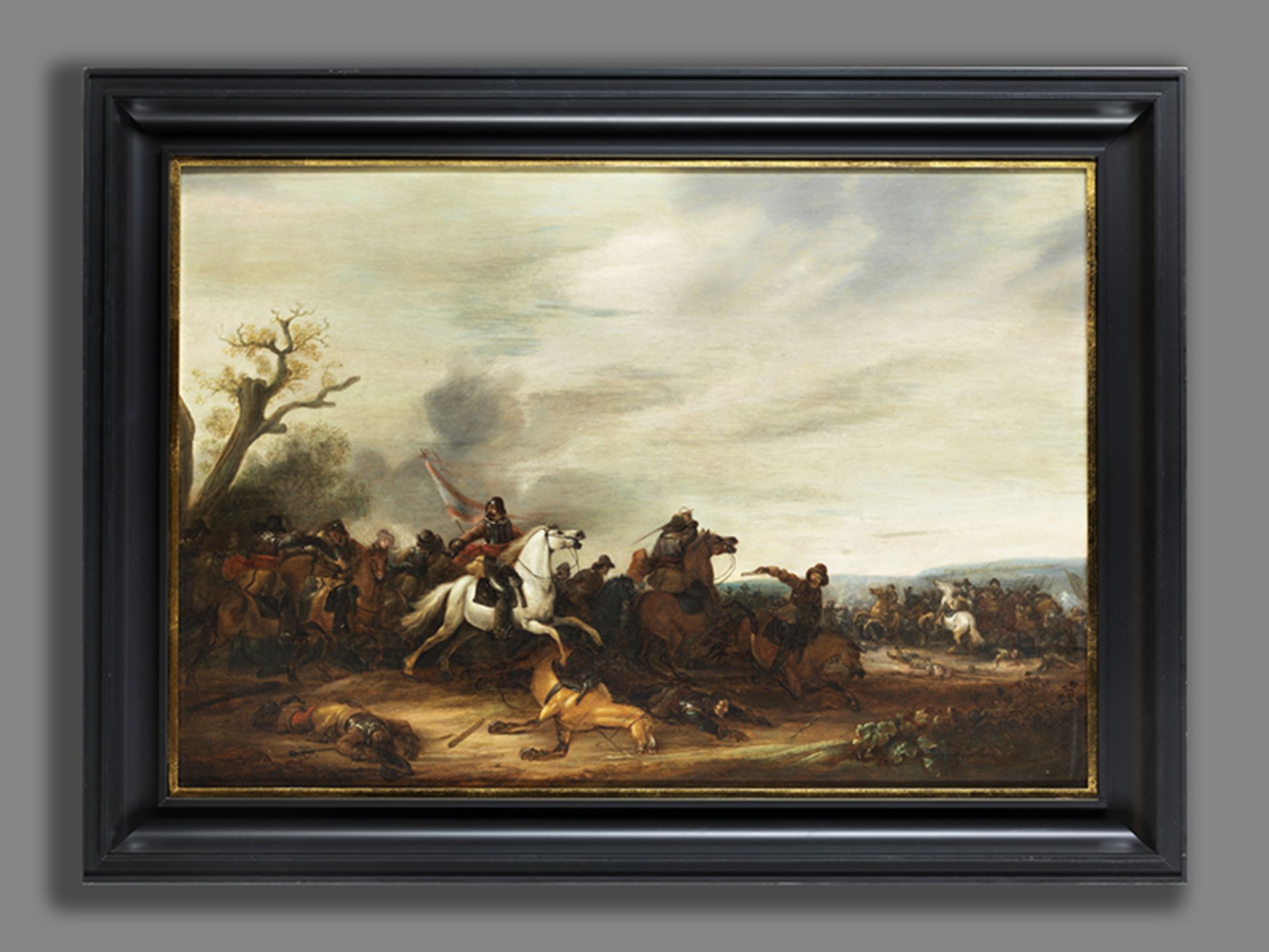 Abraham van der Hoef, 1611/12 "" 1649 DREISSIGJÄHRIGER KRIEG Öl auf Holz. 59 x 83 cm. Mittig unten - Bild 2 aus 6