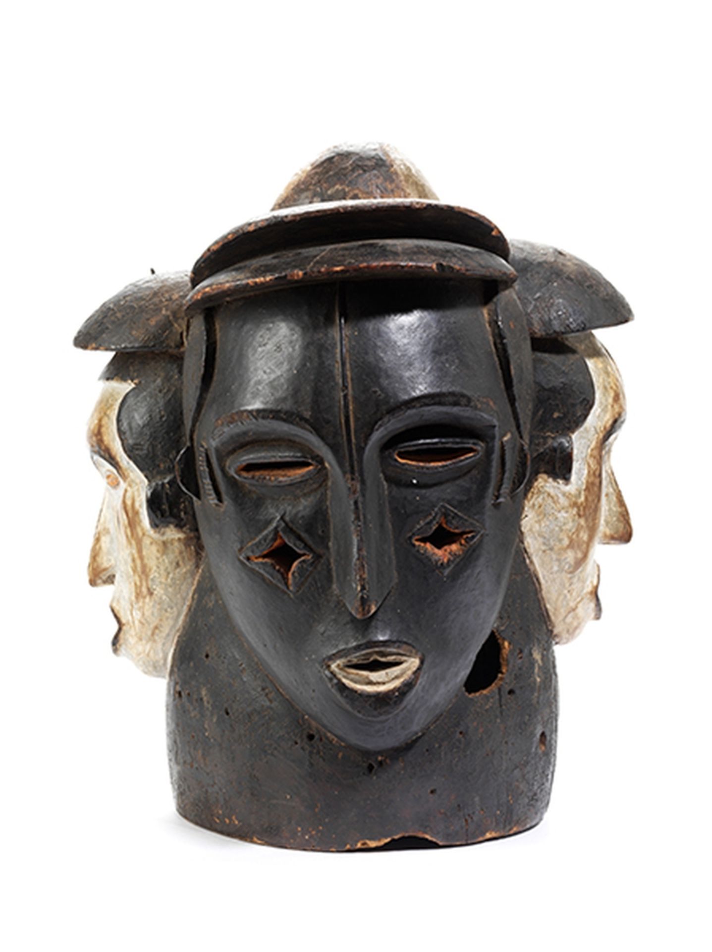 Idoma-Helmmaske Höhe: 41 cm. Idoma, Nigeria, 20. Jahrhundert. Holz, geschnitzt mit schwarzer, weißer - Bild 11 aus 11