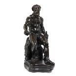 Sitzender Herkules Höhe: 52 cm. Maximale Breite: ca. 31 cm. 17. Jahrhundert Bronzeguss. Der antike