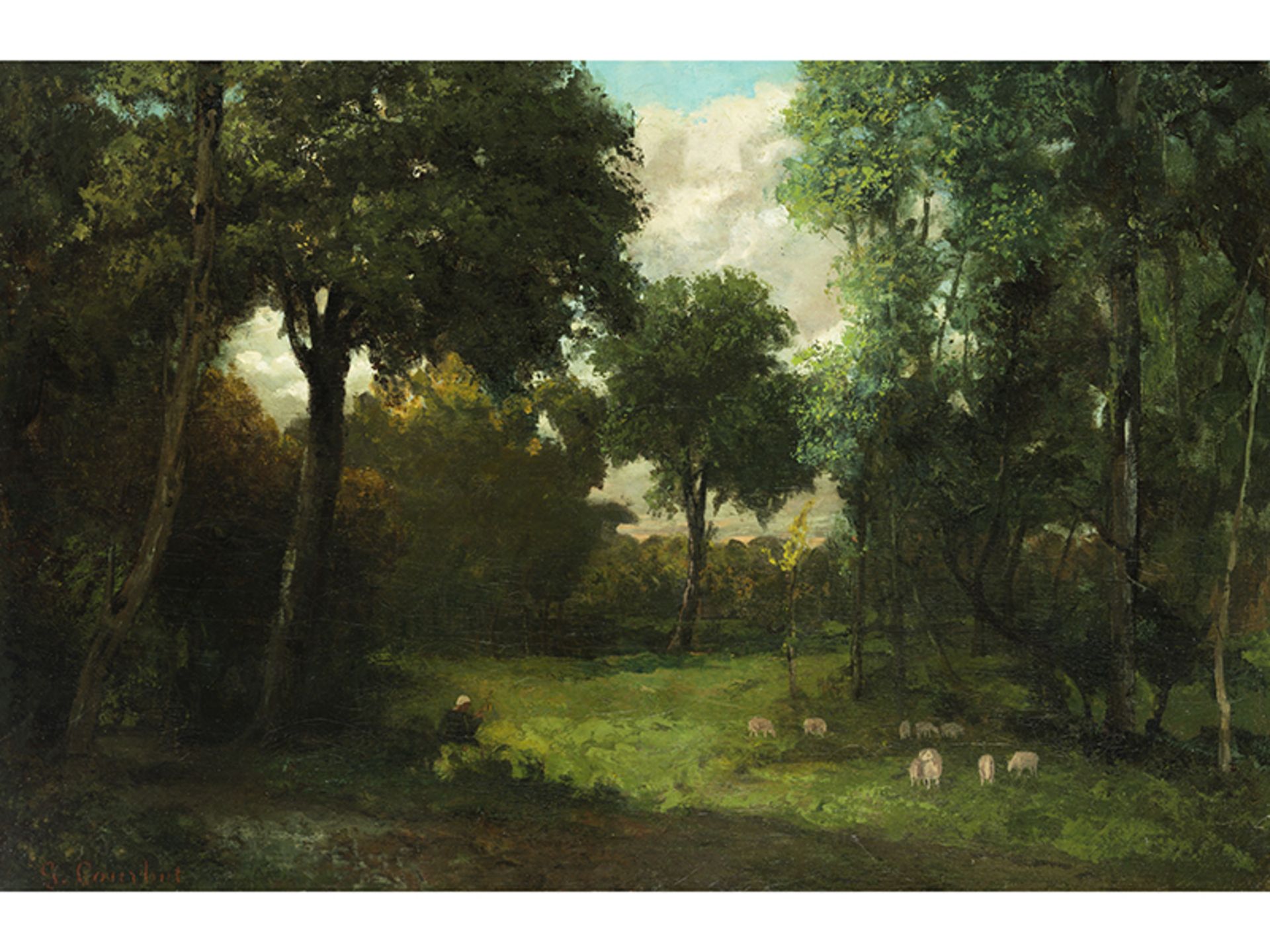 Gustave Courbet, 1819 Ornans "" 1877 La Tour de Peilz LA CLAIRIÈRE Öl auf Leinwand. Doubliert. 43