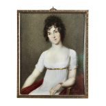 Jean Antoine Laurent, 1763 "" 1832 MINIATUR EINER DAME 10 x 8,5 cm. Signiert "Laurent".