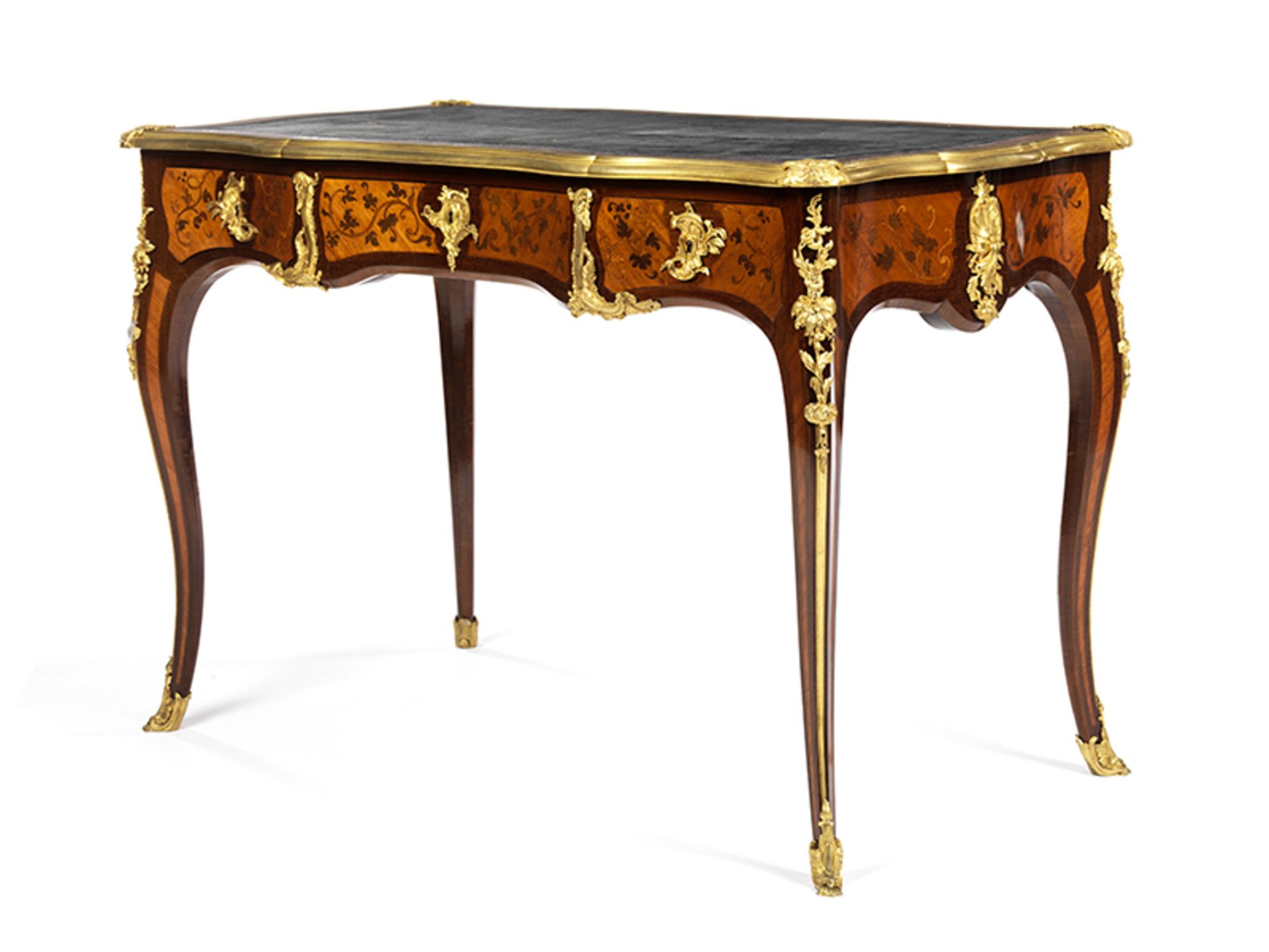 Bureau plat im Louis XV-Stil 77 x 113 x 62,5 cm. Signiert und datiert "Henry Dasson 1882". Paris,