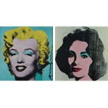 Andy Warhol, 1928 Pittsburgh "" 1987 New York Paar Farblithographien MARILYN MONROE sowie LIZ TAYLOR