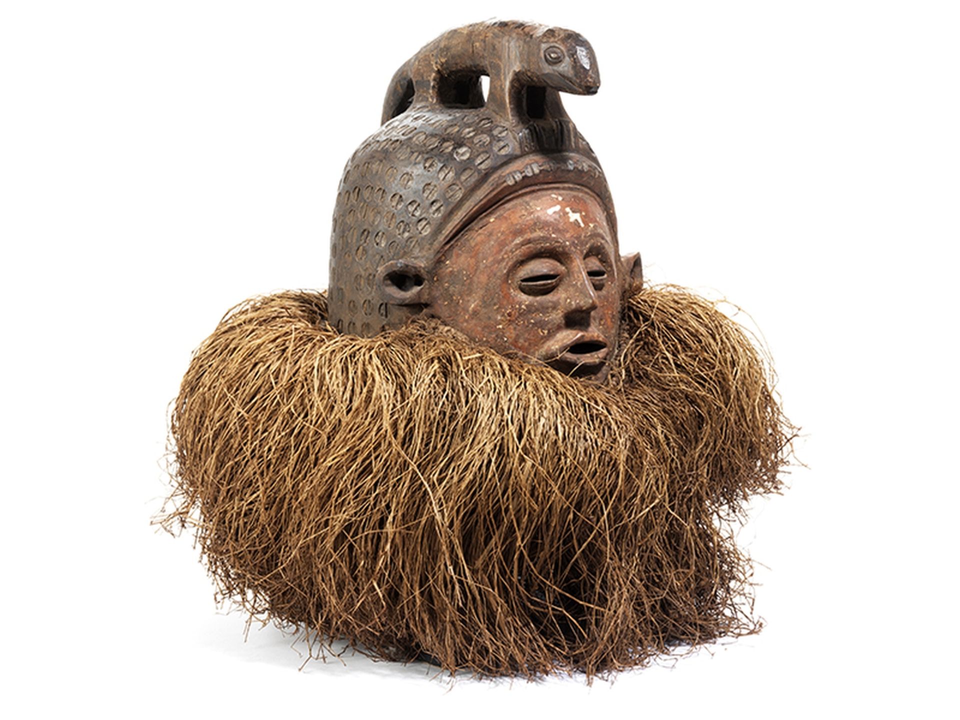 Helmmaske Höhe: 26 cm. Volk der Holo, Angola/ Demokratische Republik Kongo, 20. Jahrhundert. Holz, - Bild 8 aus 9