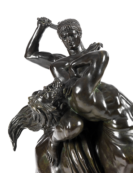 Antoine Louis Barye, 1795 "" 1875 THESEUS IM KAMPF MIT DEM KENTAUR BIANOR 77 x 72 cm. Basis signiert - Image 4 of 6