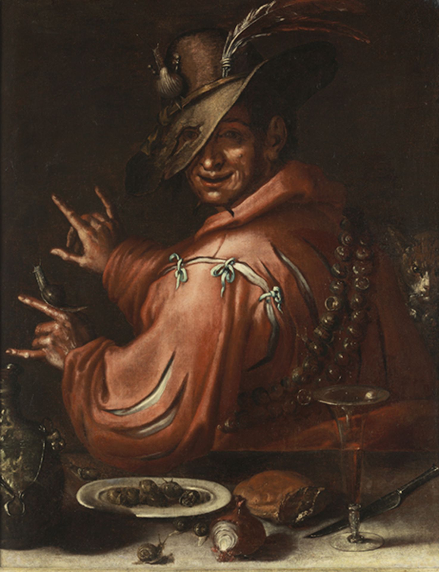 Maler des 17. Jahrhunderts LA BUONA VENTURA (DAS GLÜCK) Öl auf Leinwand. Doubliert. 95 x 75 cm.