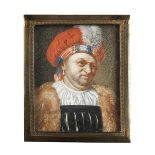 Historisierendes Portrait en miniature 7,5 x 6 cm. Signiert "Wiegard". Frankreich oder